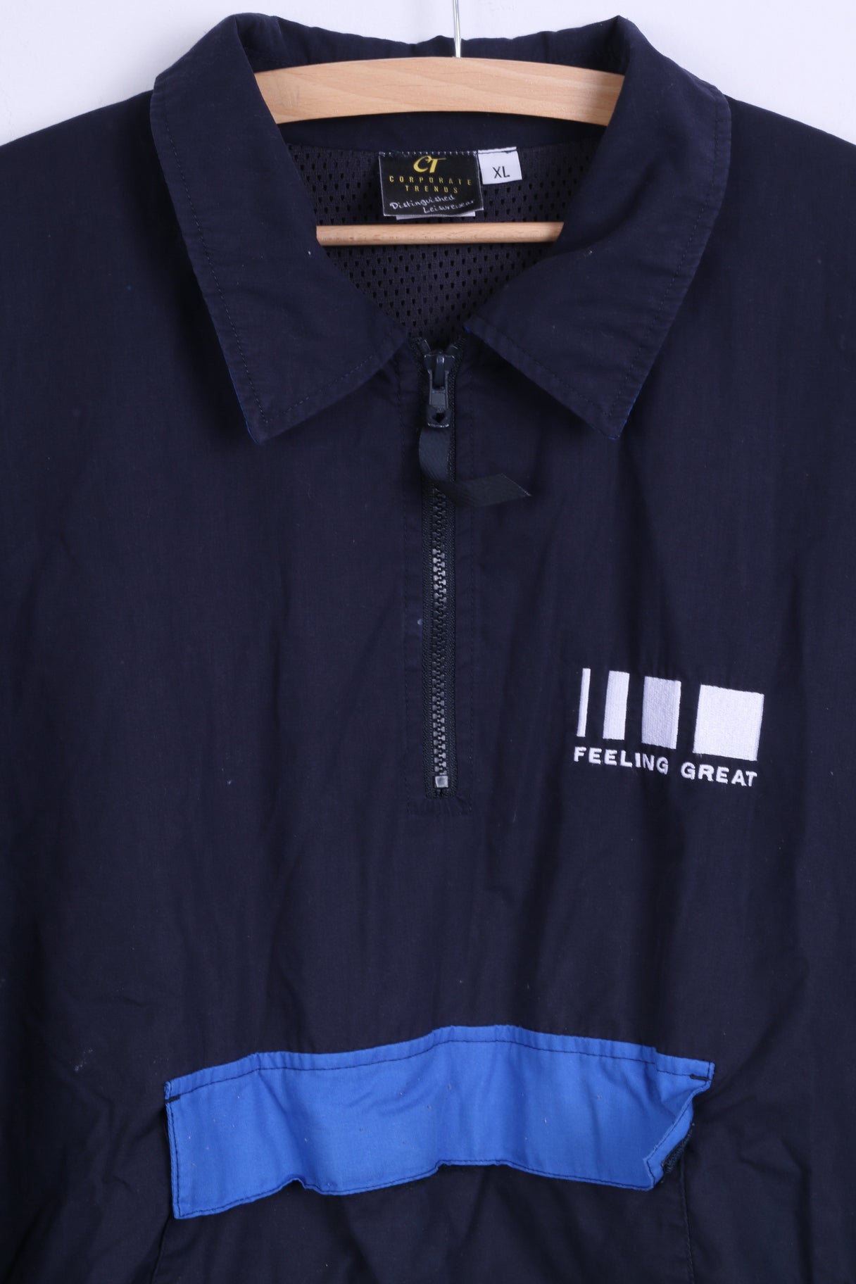 Corporate Trends Veste XL pour homme Bleu marine avec col zippé et haut léger