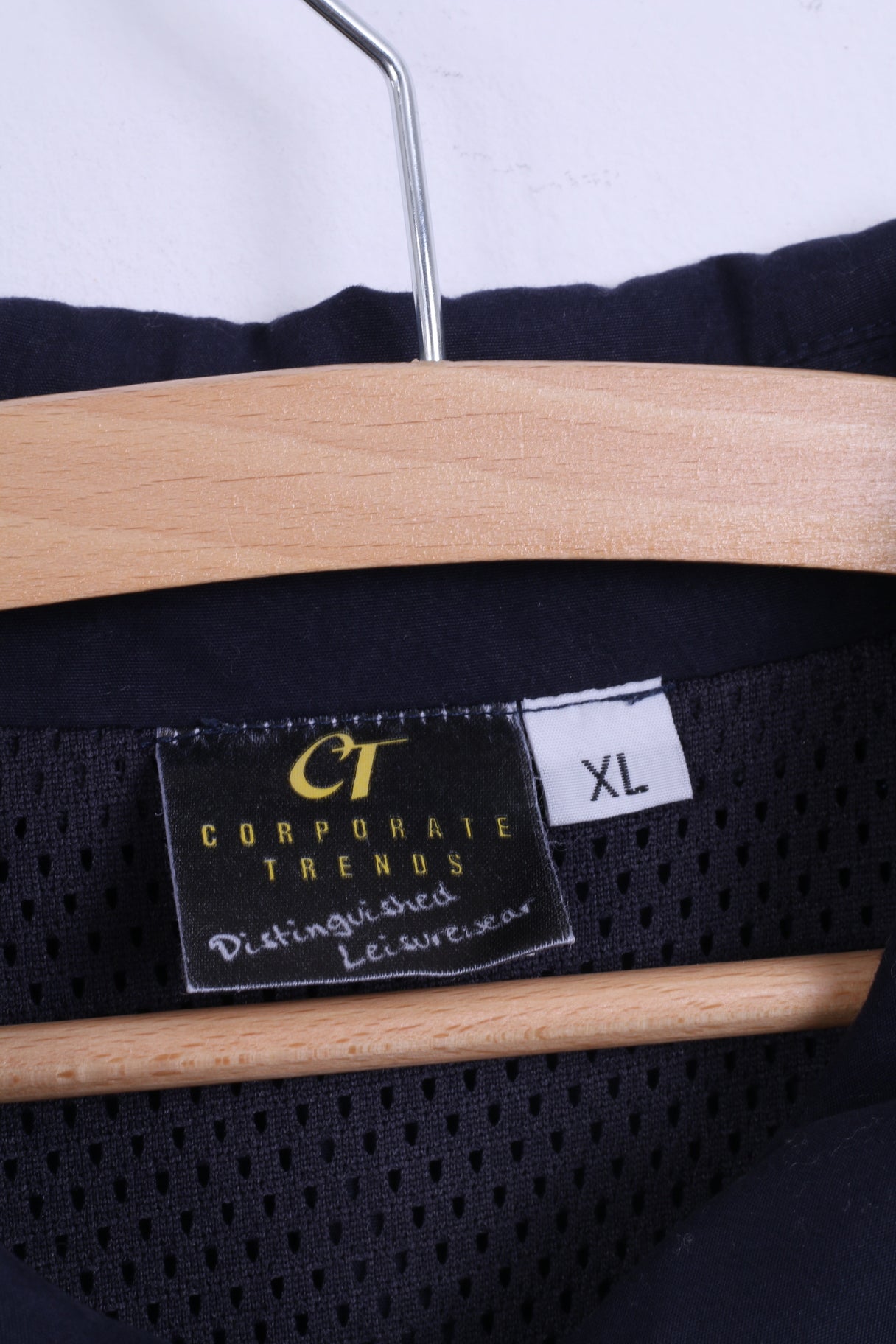 Corporate Trends Mens XL Jacket Navy Overhead Zip Neck Lightweight Top