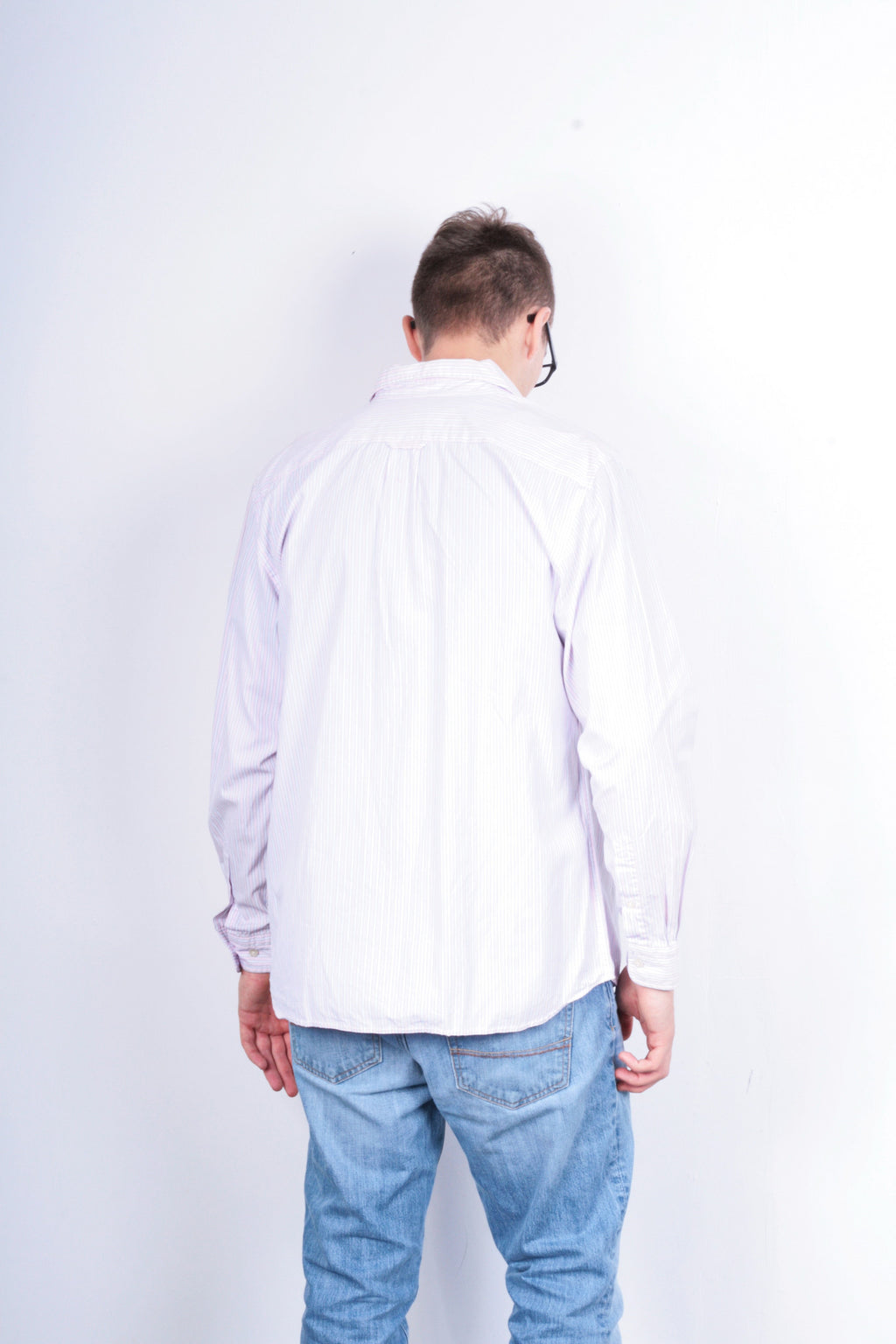 Gant Mens M Casual Shirt Striped White Cotton Liberty Bell Poplin Regular Fit - RetrospectClothes