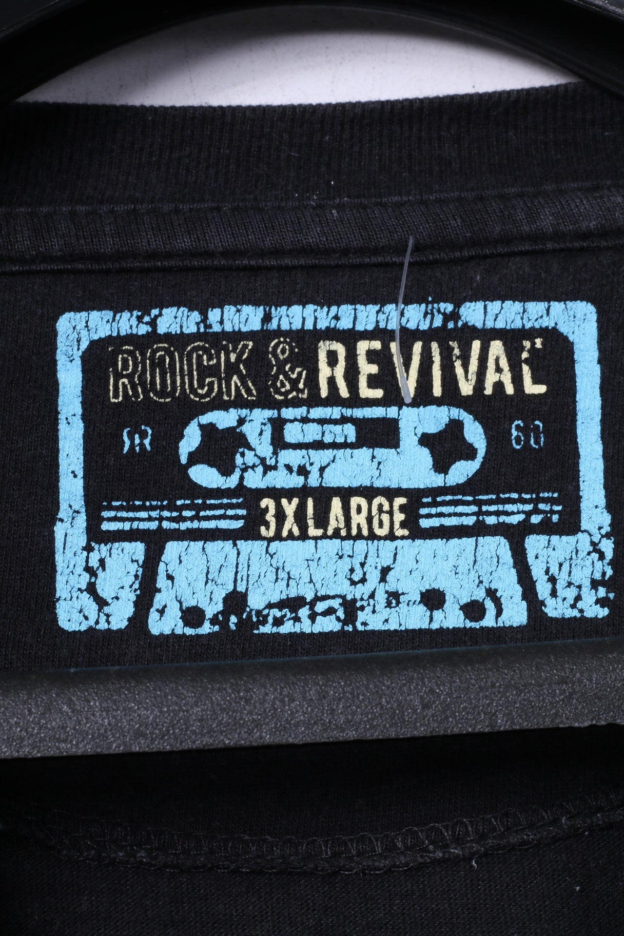 Rock & Revival Mens 3XL T-Shirt Black Cotton Graphic Los Angeles Guitars Top