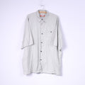 Key West Mens L Casual Shirt Grey Mini Check Detailed Buttons Cotton Top