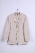 Camel Active Veste blazer 50 L pour homme en coton beige à simple boutonnage