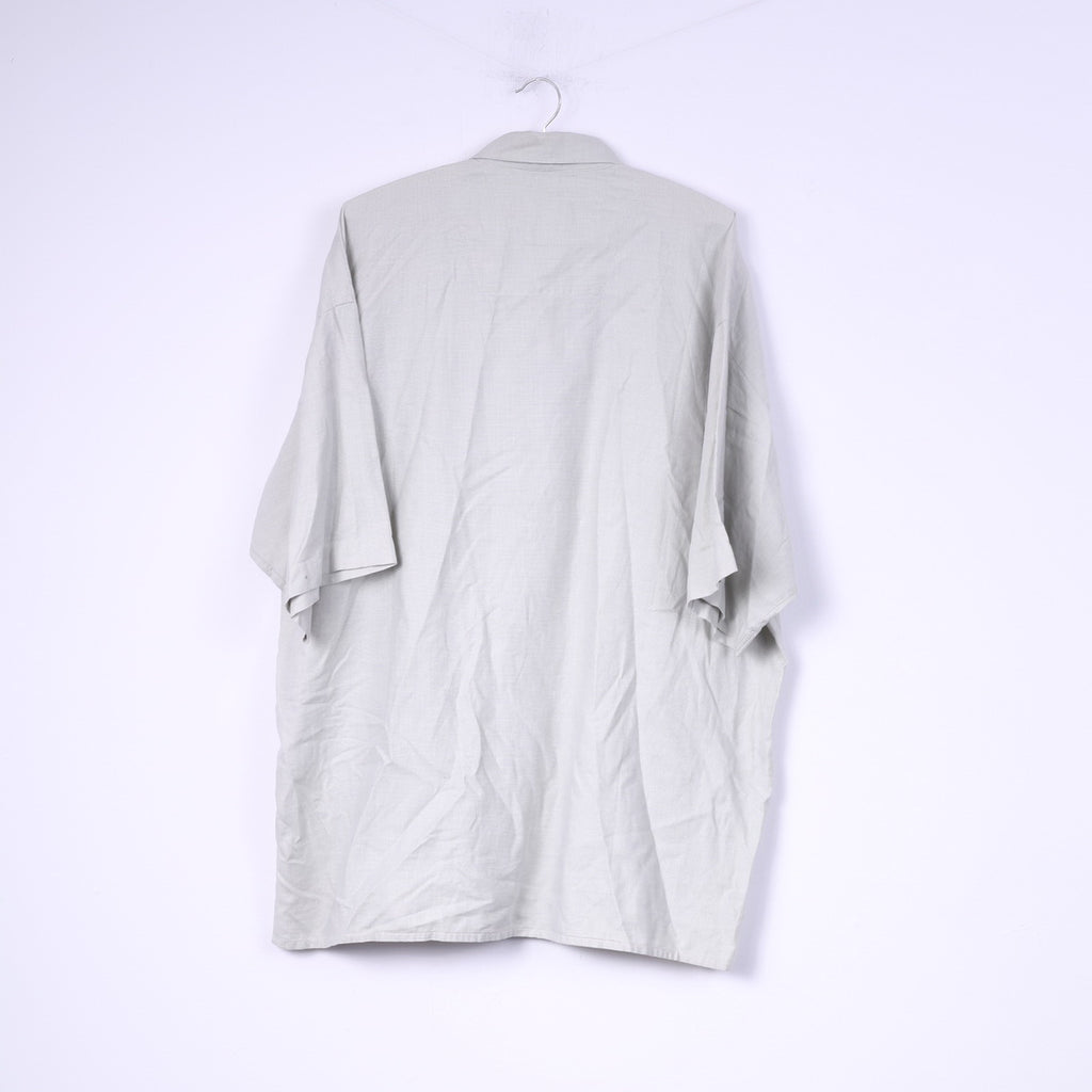 Camicia casual da uomo Key West L. Top in cotone con bottoni dettagliati a quadri mini grigi