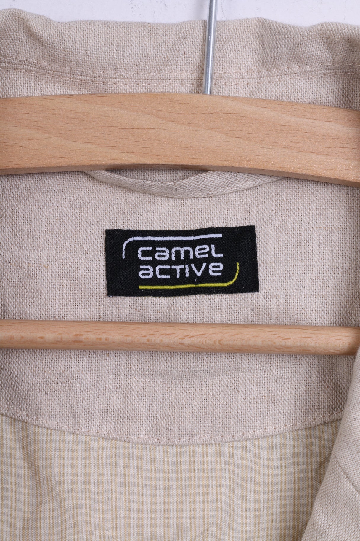 Camel Active Veste blazer 50 L pour homme en coton beige à simple boutonnage