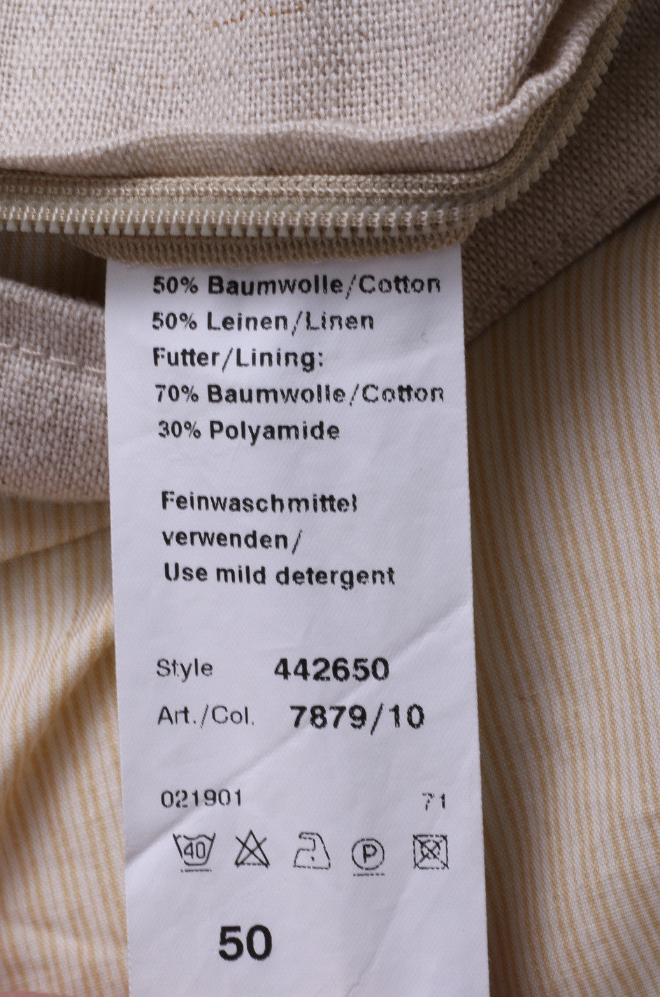 Camel Active Veste blazer 50 L pour homme en coton beige à simple boutonnage