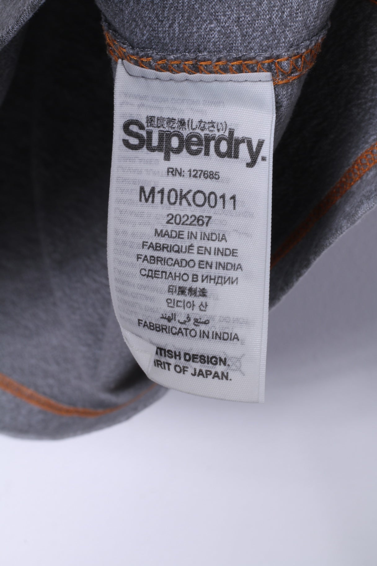 Superdry T-shirt XL (M) pour hommes en coton gris édition Surf