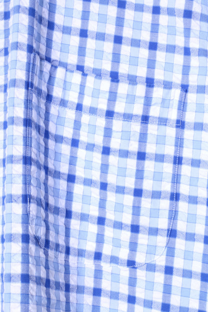 Charles Tyrwhitt Mens S Casual Shirt Blue Check Jermyn Street Cotton Top