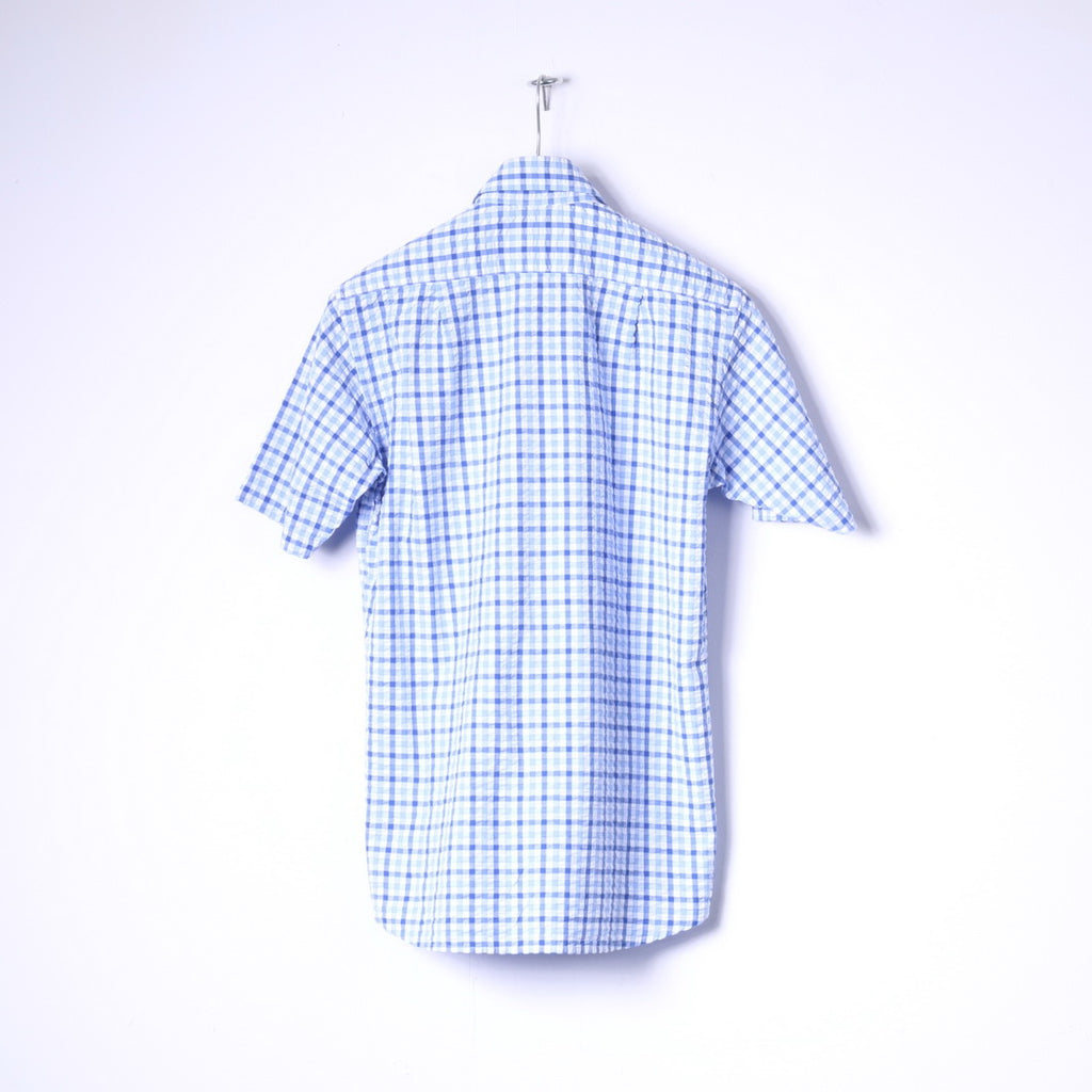 Charles Tyrwhitt Mens S Casual Shirt Blue Check Jermyn Street Cotton Top