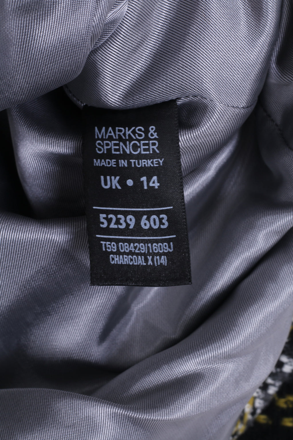Marks & Spencer Womens 14 Jacket Grey Wool Blend Double Breasted Coat