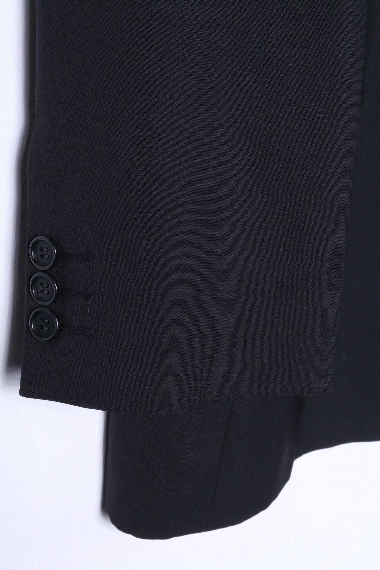 Balmain Paris Mens 40S Blazer Black 100% Wool Single Breasted Suit Jacket