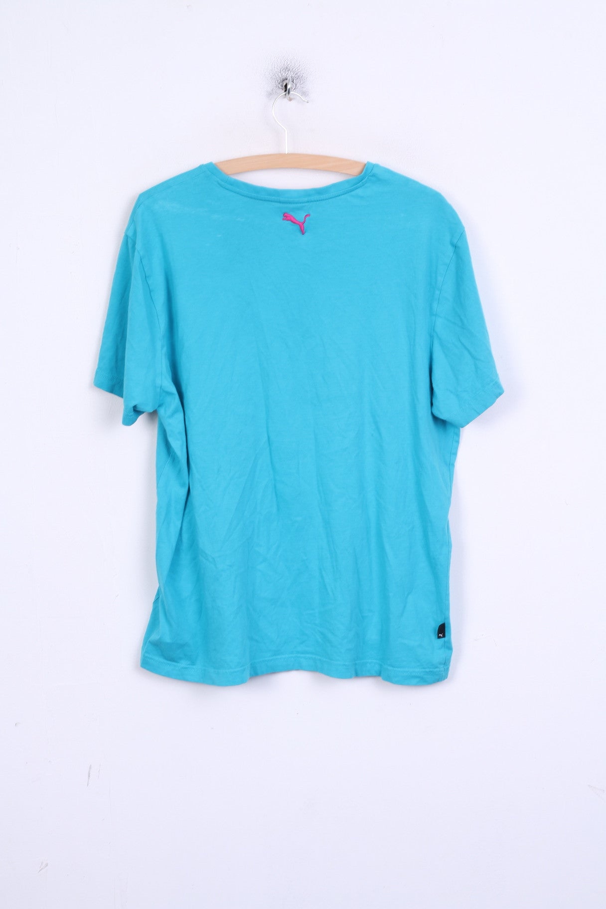 Puma Mens XL T-Shirt Sportswear Crew Neck Cotton Turquoise Pink