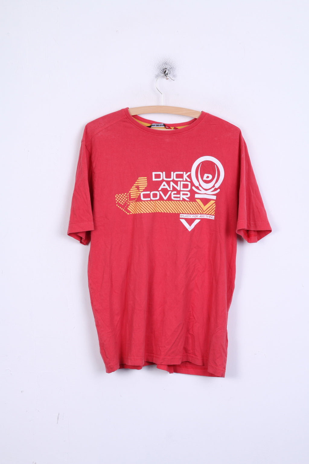 DUCK AND COVER T-shirt XL pour homme en coton rouge avec logo col rond et manches courtes