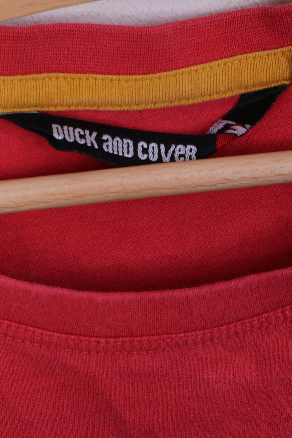 DUCK AND COVER T-shirt XL da uomo in cotone rosso con logo girocollo manica corta