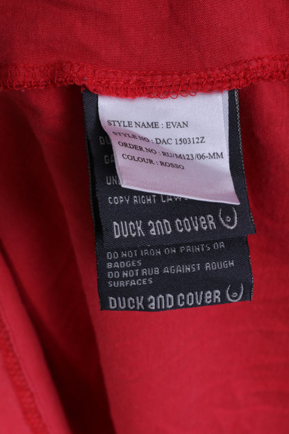 DUCK AND COVER T-shirt XL pour homme en coton rouge avec logo col rond et manches courtes