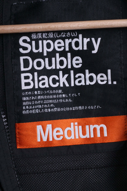 Superdry Womens M Jacket Black Nylon Lightweight 3 Zippers Japan Top