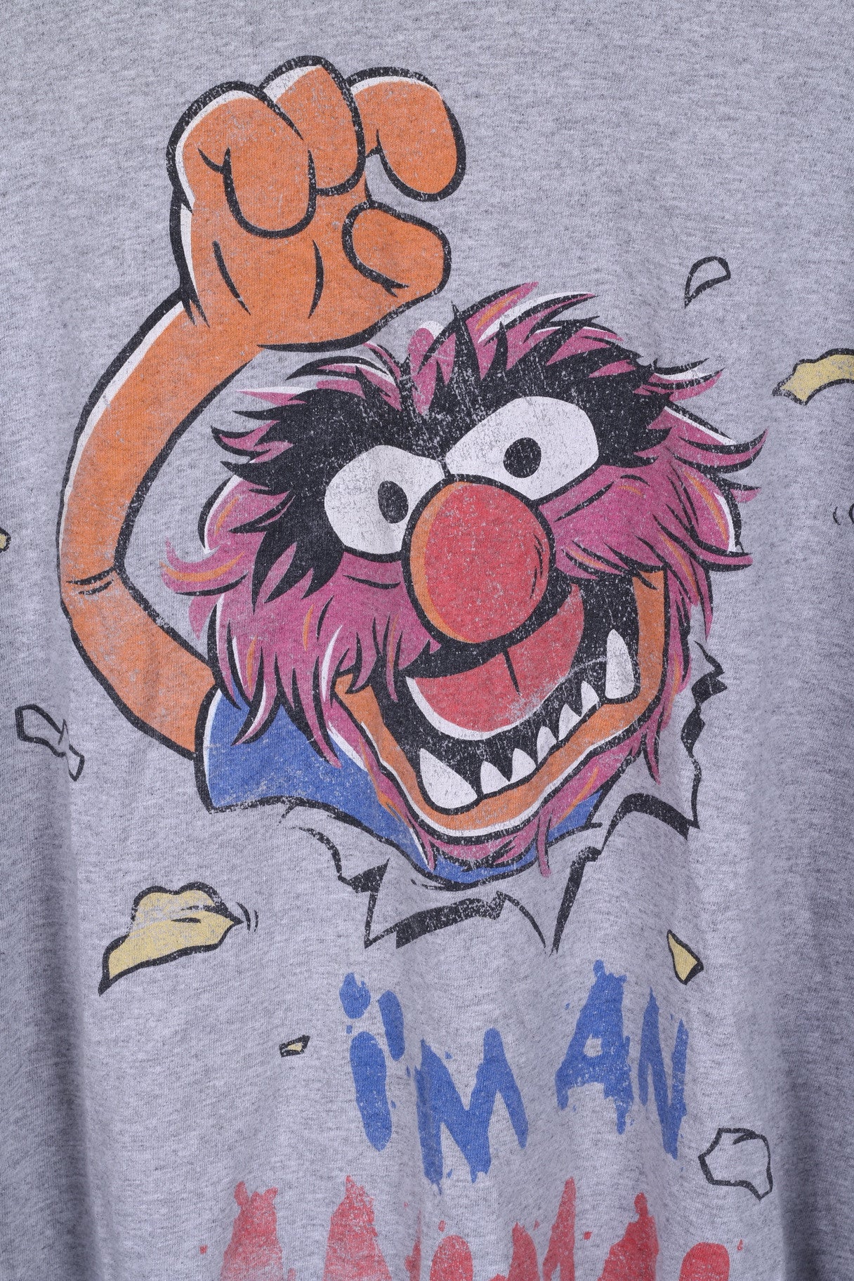 The Muppets Mens XL T-Shirt Grey Animal Cotton Short Sleeve Show
