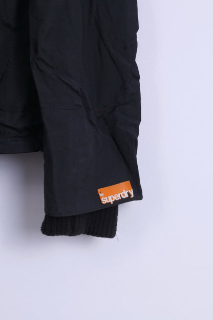 Giacca da donna M Superdry in nylon nero leggero con 3 cerniere Giappone