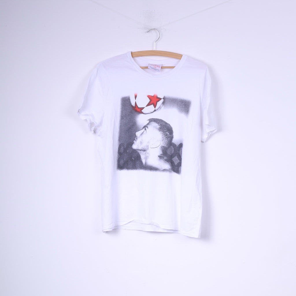 The Beckhams For Sport Relief Mens L (M) T-Shirt White Cotton Crew Neck Top