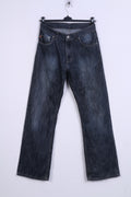 Stanley Jeans Mens L34 Trousers Denim Jeans Navy Cotton
