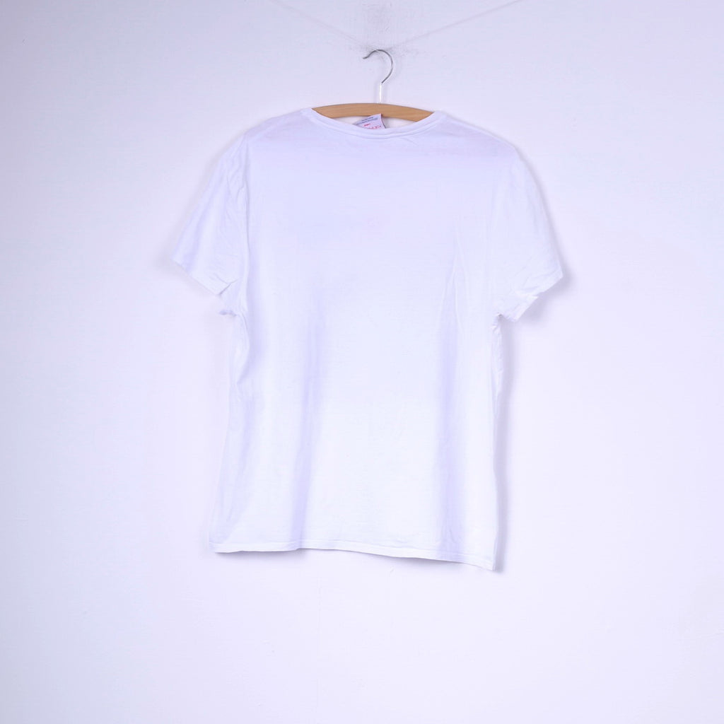 The Beckhams For Sport Relief Mens L (M) T-Shirt White Cotton Crew Neck Top