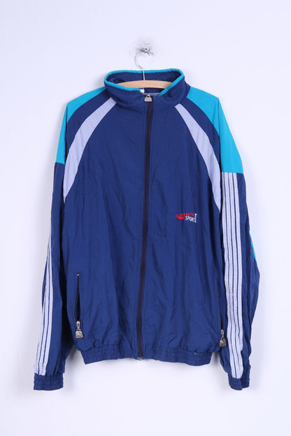 Autentic Sport Veste De Survêtement XXL Homme Rétro Bleu Tennis Sport