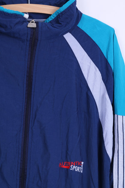 Autentic Sport Veste De Survêtement XXL Homme Rétro Bleu Tennis Sport