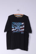 Moto Shop Freedom Mens XL Shirt Graphic Classic Bikers Club Navy Cotton