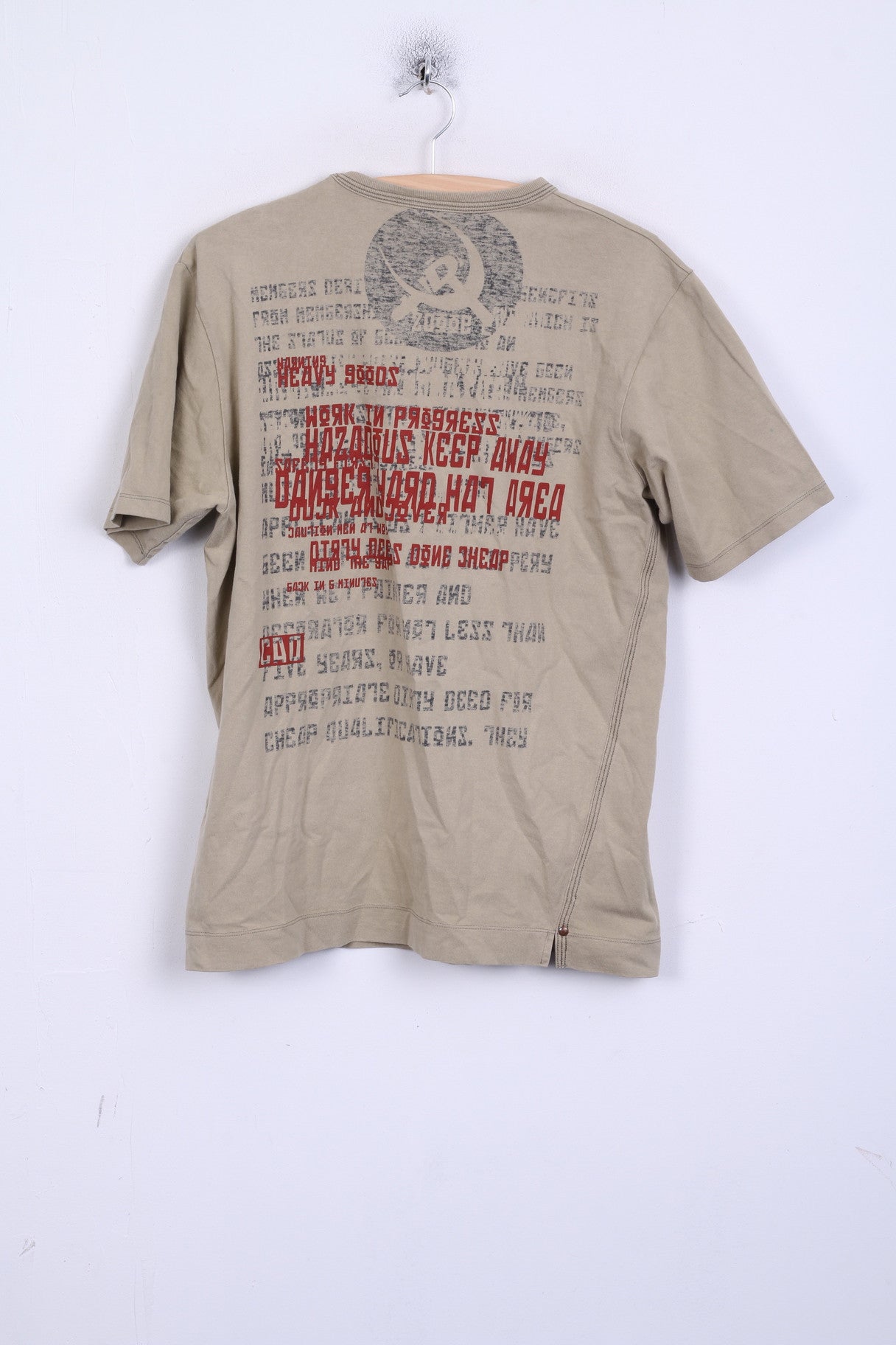 DUCK AND COVER T-shirt da uomo M in cotone vintage sabbia girocollo