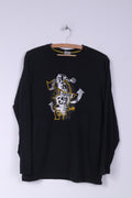 Peak Basketball Youth 3XL(Mens L) Graphic Shirt Long Sleeve Black Crew Neck