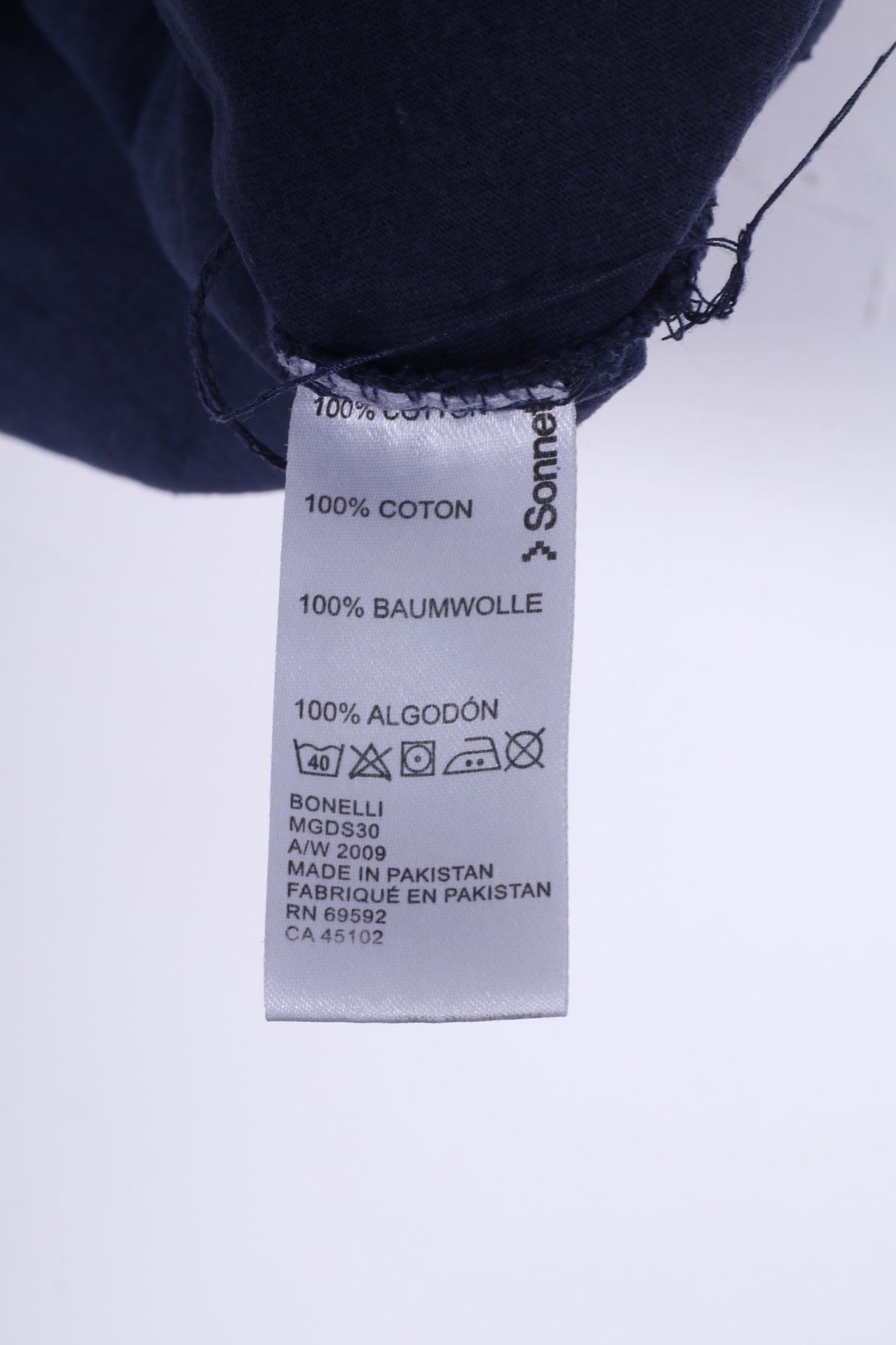 Sonneti Mens 4XL (2XL) T-Shirt Graphic Navy Crew Neck Cotton Summer Top Bonelli A/W 2009