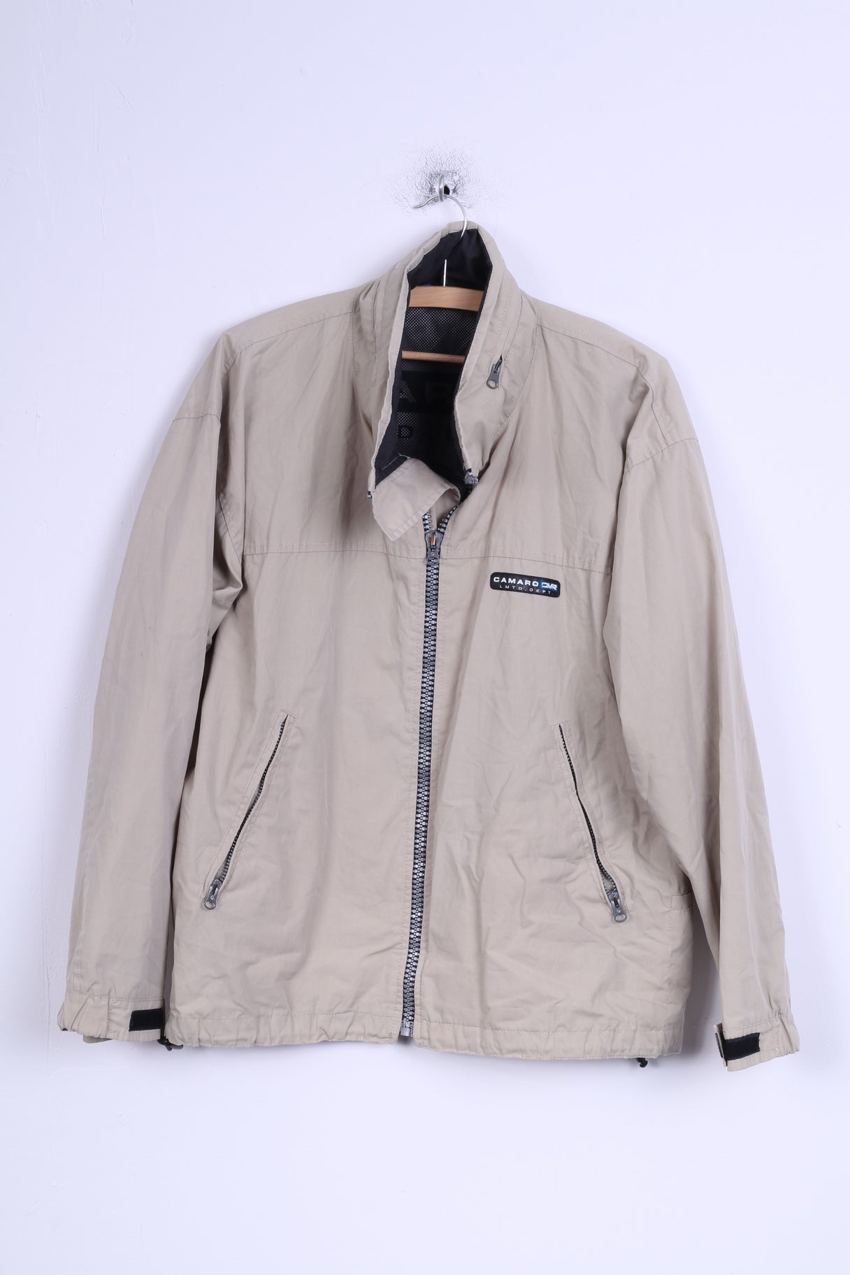 Camaro CMR Giacca da uomo M Beige Leggera con cerniera e cappuccio nascosto