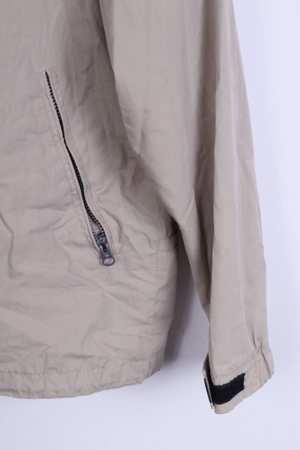 Camaro CMR Giacca da uomo M Beige Leggera con cerniera e cappuccio nascosto