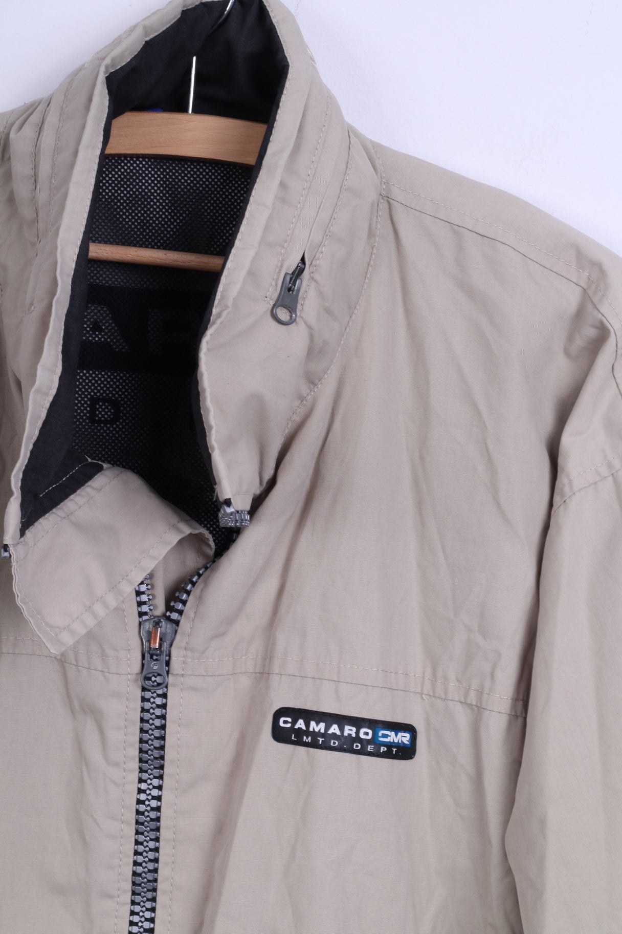 Camaro CMR Giacca da uomo M Beige Leggera con cerniera e cappuccio nascosto