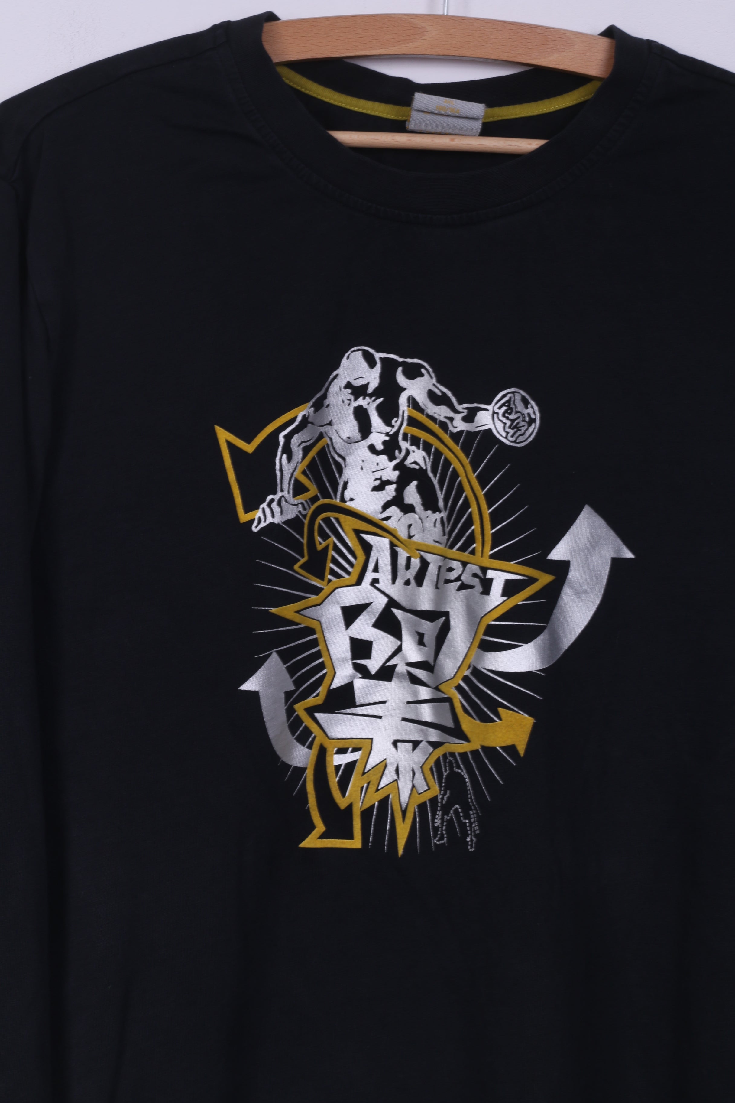 Peak Basketball Youth 3XL(Mens L) Graphic Shirt Long Sleeve Black Crew Neck