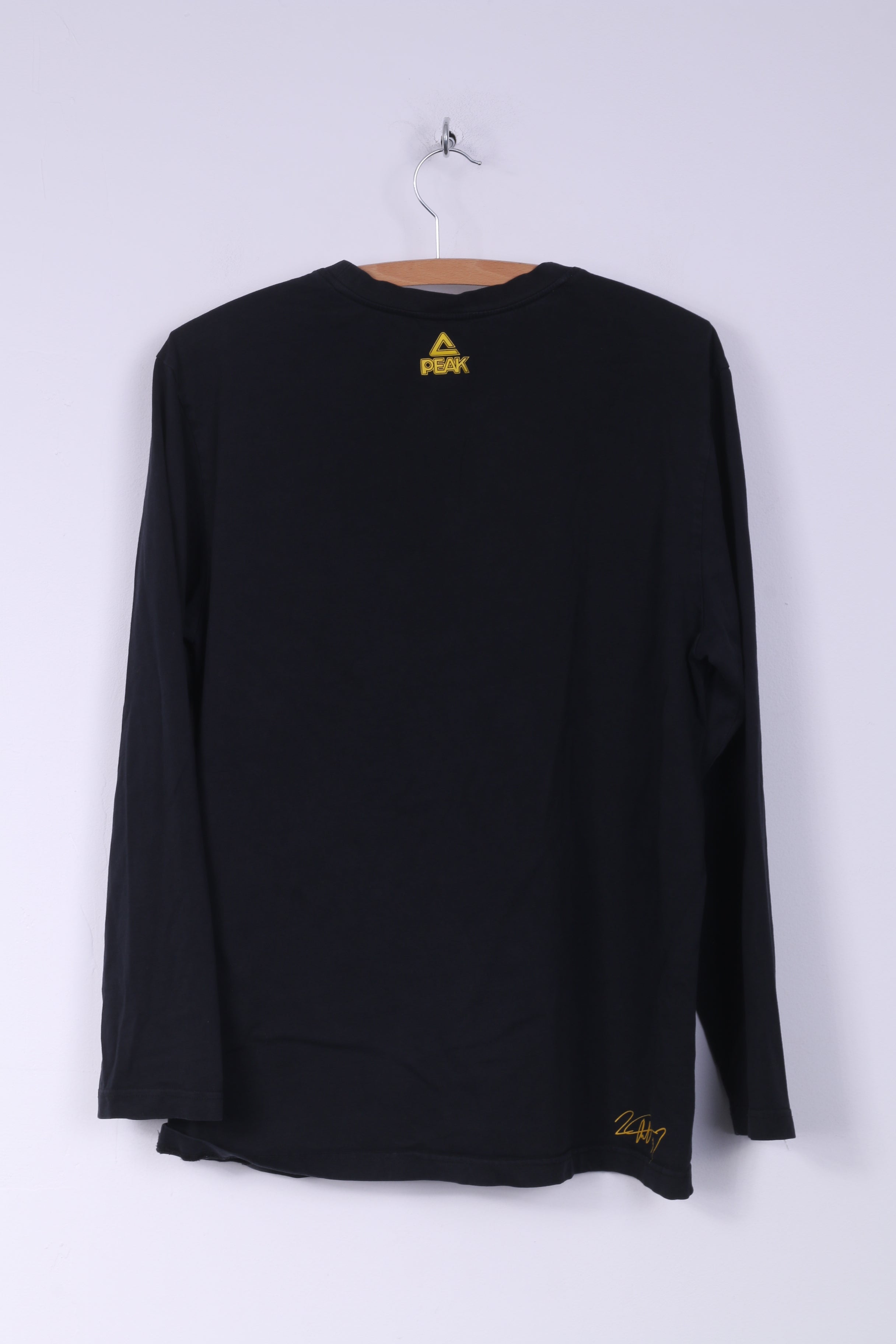 Peak Basketball Youth 3XL(Mens L) Graphic Shirt Long Sleeve Black Crew Neck