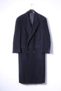 Pierre Cardin Cappotto da uomo 36R S Navy misto lana cashmere doppio petto