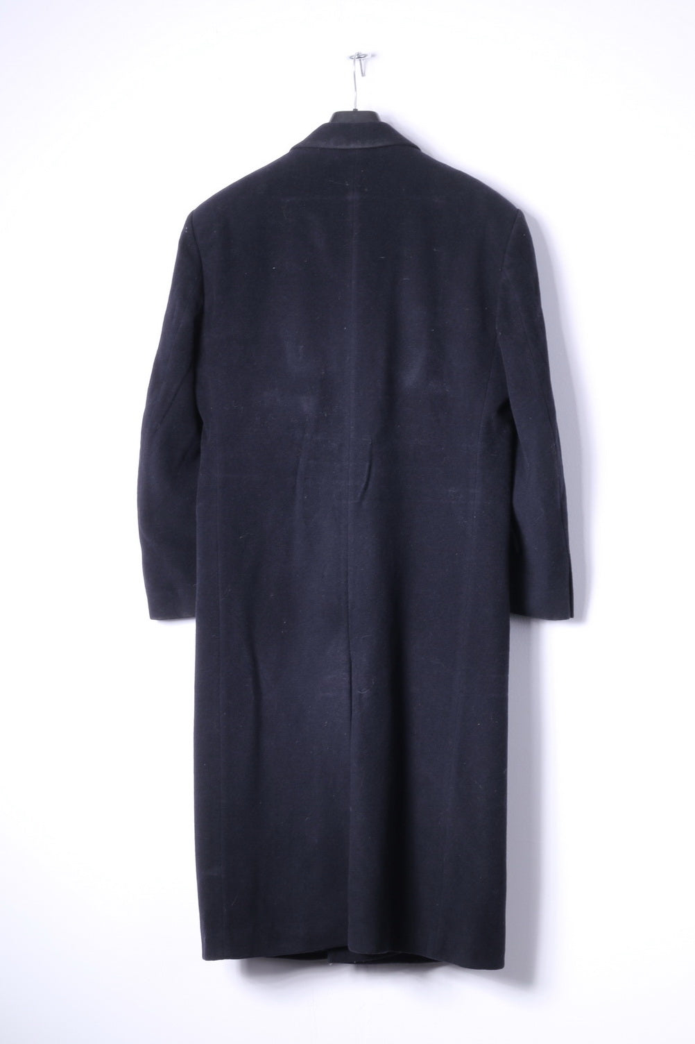 Pierre Cardin Mens 36R S Coat Navy Wool Cashmere Blend Double Breasted