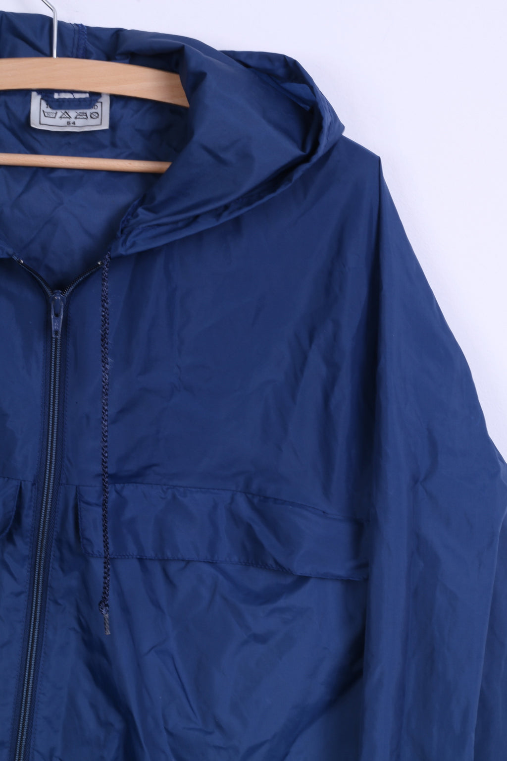 Unbranded Mens 54 L Rain Jacket Nylon Waterproof Navy Hooded Top