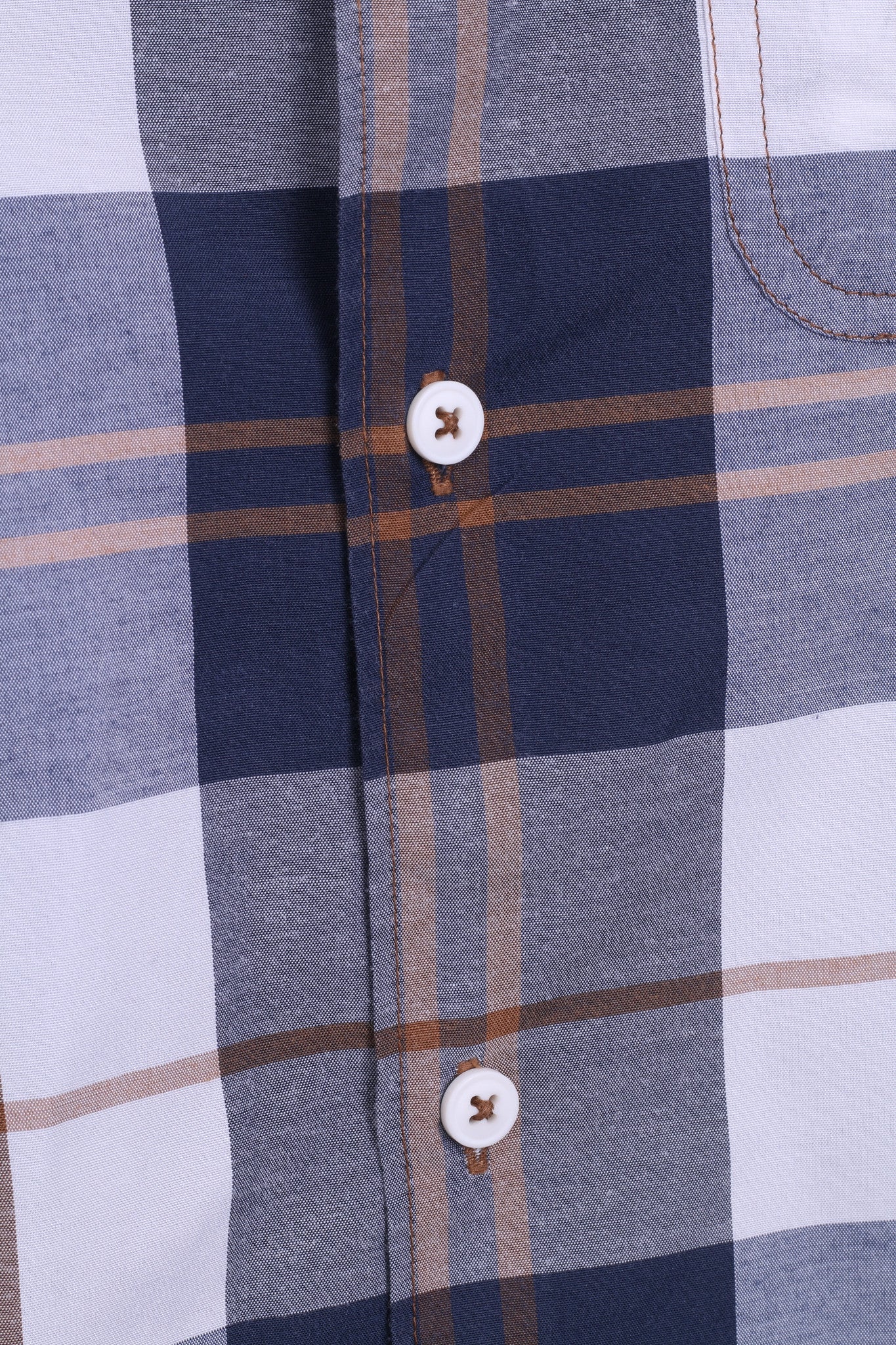 DC Mens S Casual Shirt Short Sleeve Check Navy Top - RetrospectClothes