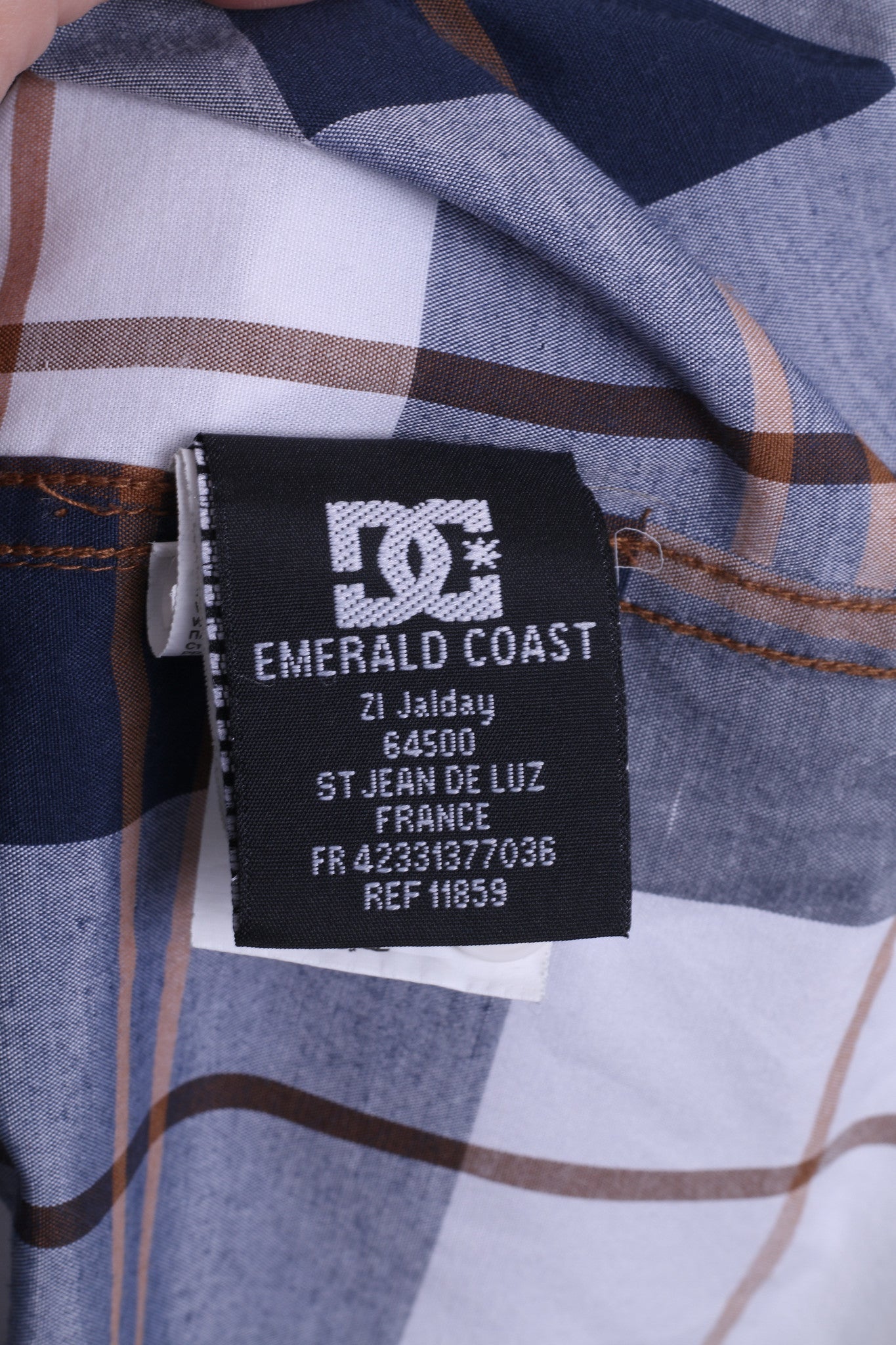 DC Mens S Casual Shirt Short Sleeve Check Navy Top - RetrospectClothes