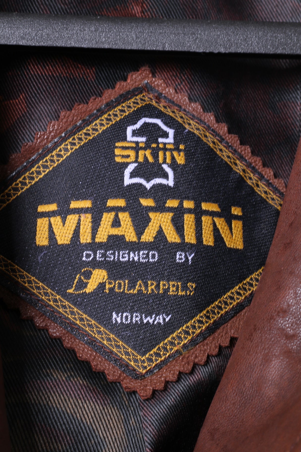 Maxin norvège femmes 34 M veste marron cuir surdimensionné Polarpels simple boutonnage Blazer