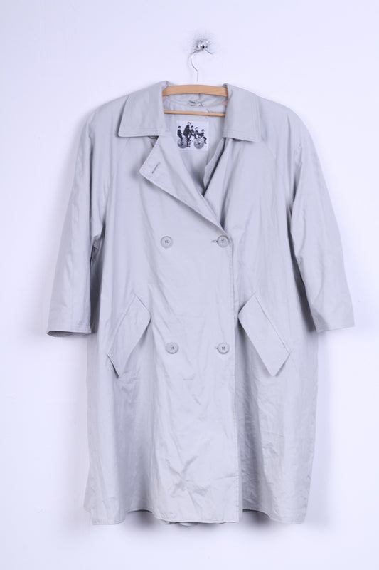 Manteau gris léger et décontracté pour femmes, 42, haut à Double boutonnage, épaulettes