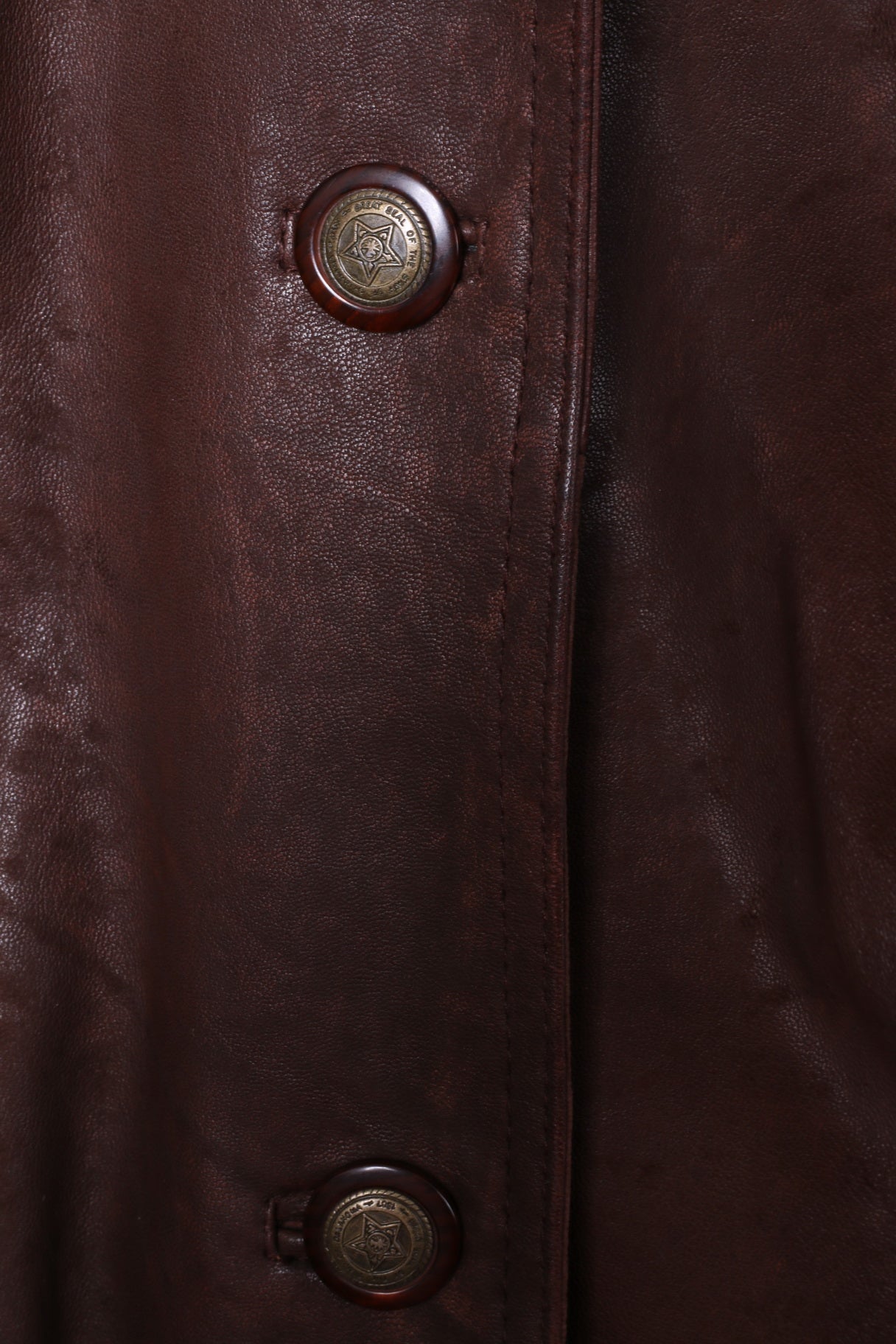 Maxin norvège femmes 34 M veste marron cuir surdimensionné Polarpels simple boutonnage Blazer