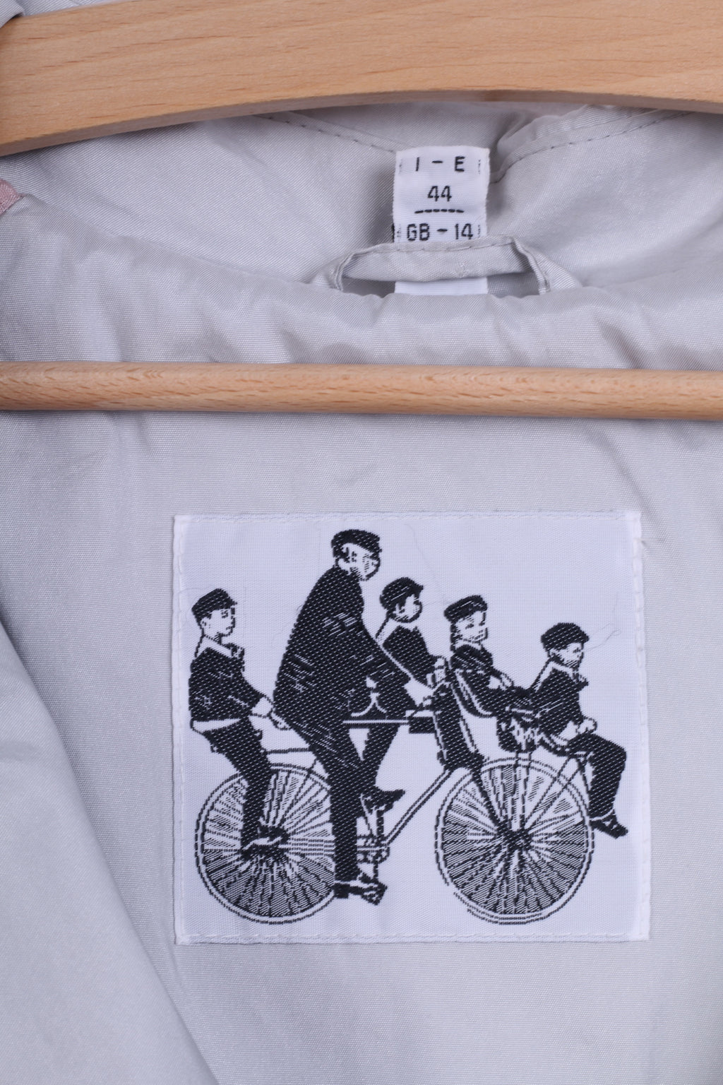 Womens 42 Coat Grey Lightweight Casual Double Breasted Top Shoulder Pads