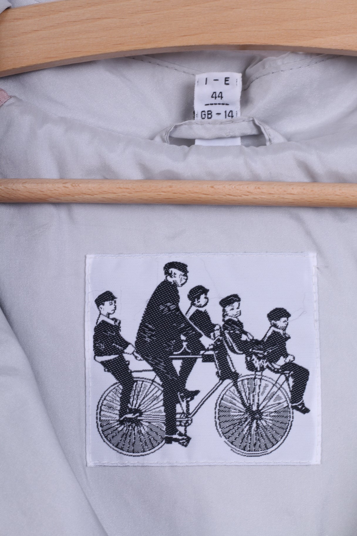 Womens 42 Coat Grey Lightweight Casual Double Breasted Top Shoulder Pads