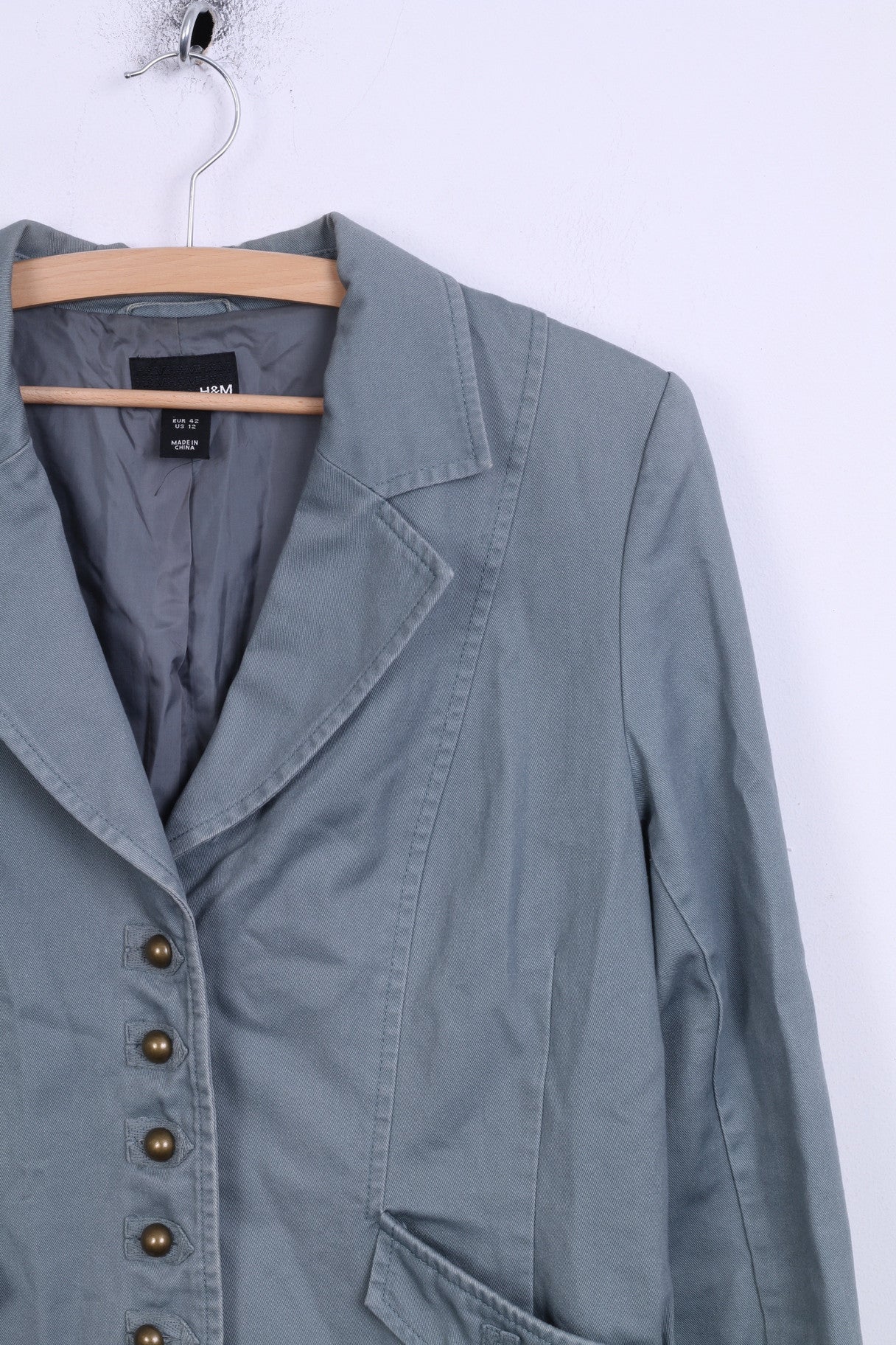 Blazer H&amp;M da donna 42 XL monopetto in cotone turchese