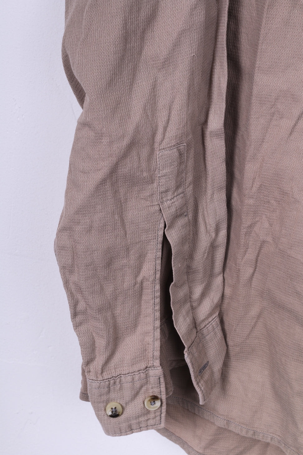 Marlboro Classsics Camicia casual da uomo L in cotone marrone chiaro con colletto button down 