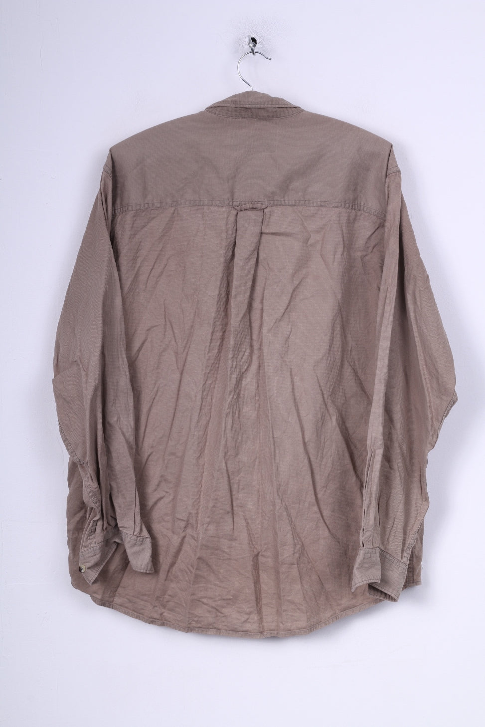 Marlboro Classsics Camicia casual da uomo L in cotone marrone chiaro con colletto button down 