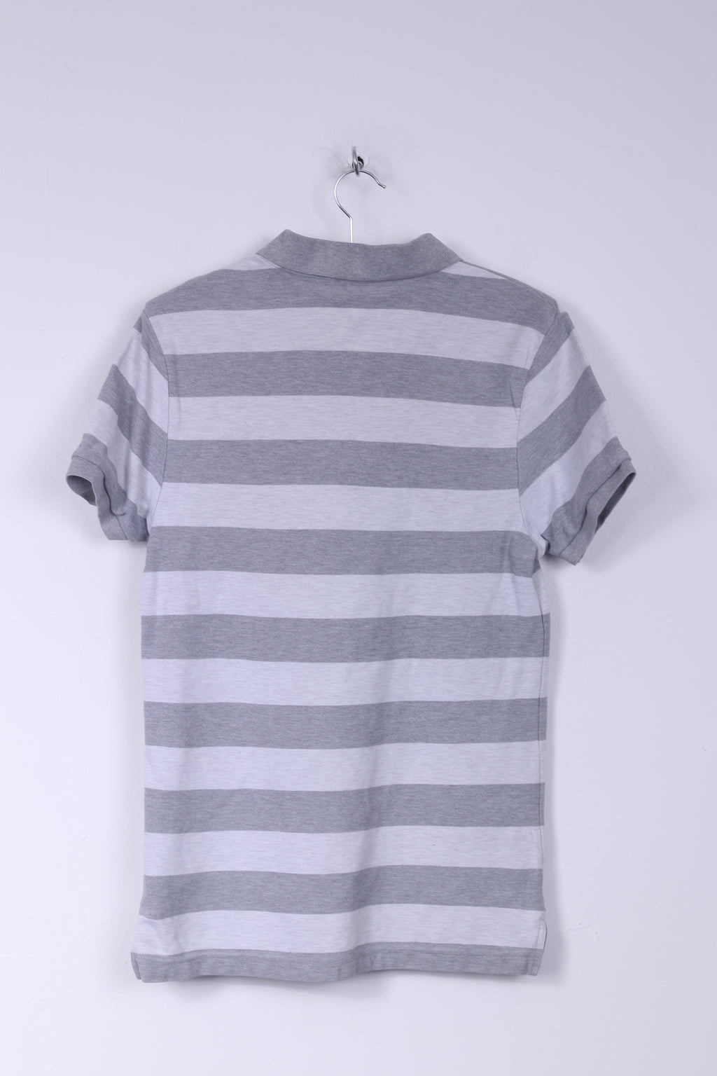 Polo Nike M da uomo in cotone grigio a righe a maniche corte