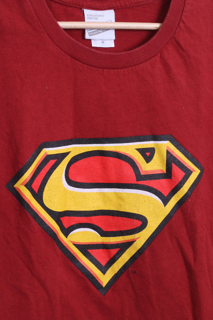 Warner Bros.Studio Store Mens M T-Shirt Red Cotton Superman Logo - RetrospectClothes